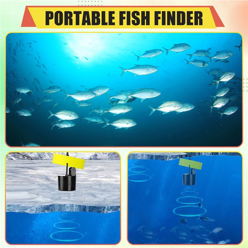 Fish Finder Transducer - ABKV-Sonda de Profundidad de Agua Portátil,