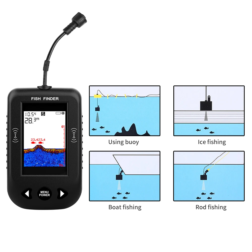 Alarma 100M Sonar portátil bus - Fish Finder Transducer reseña y precio