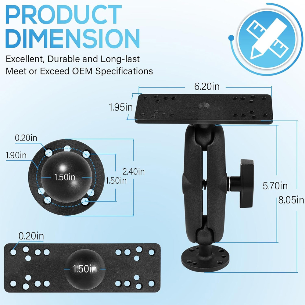 Soporte de aluminio para sonda - Fish Finder Mount reseña y precio